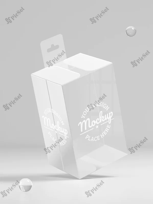 transparent carton packaging mockup design / موکاپ جعبه بسته بندی کارتن شفاف