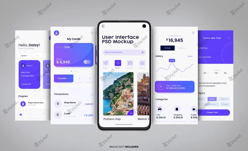 user interface mockup / موکاپ موبایل رابط کاربری