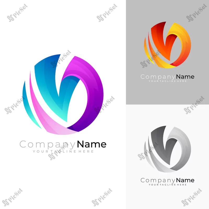 v logo earth design combination 3d style / لوگو زمین ترکیبی به سبک سه بعدی
