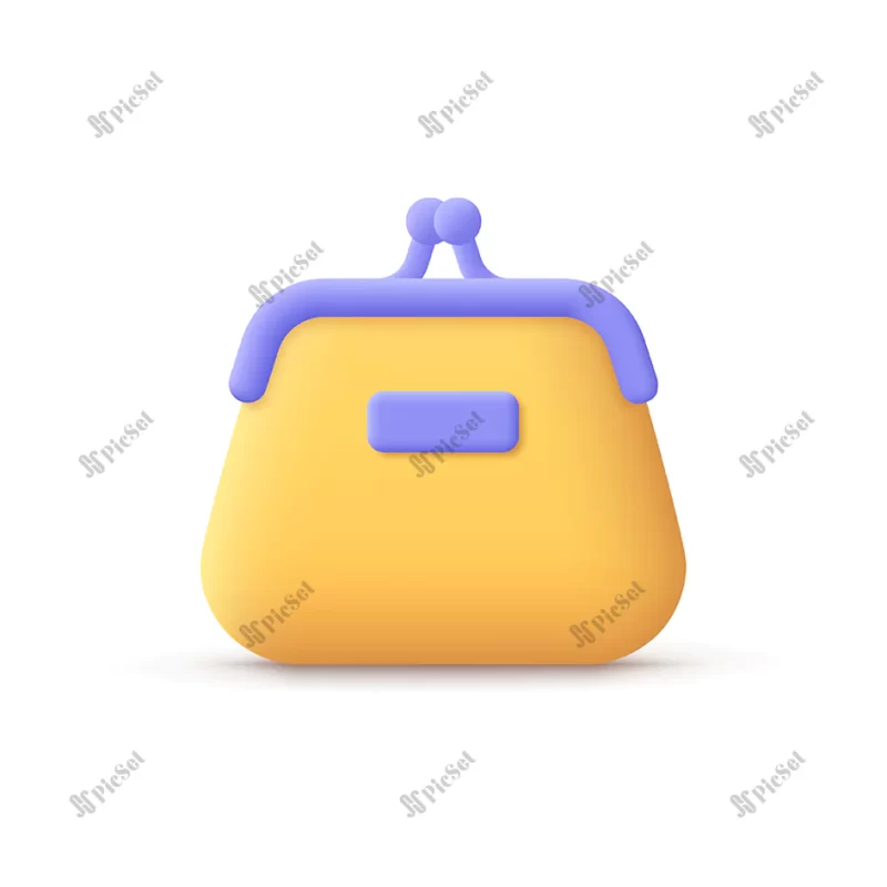 wallet purse finance shopping concept 3d vector icon cartoon minimal style / کیف پول سه بعدی