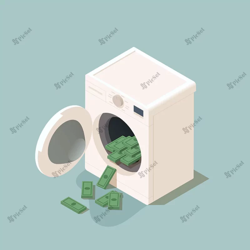 wash machine with criminal cash money / ماشین لباسشویی با پول نقد