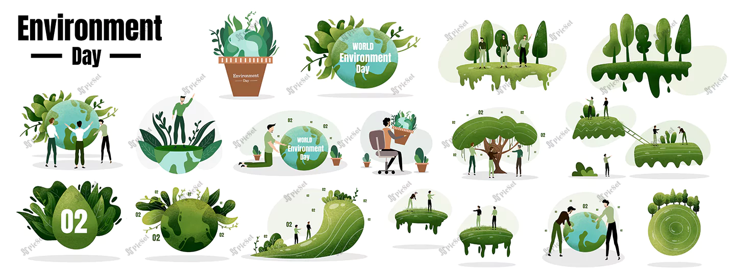 world environment day illustration vector / روز جهانی محیط زیست