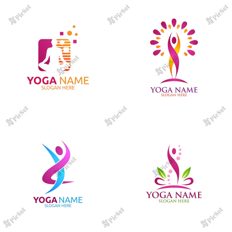 yoga lotus flower logo with health spa / لوگوی گل نیلوفر آبی یوگا، سلامتی ورزش روحی و جسمی