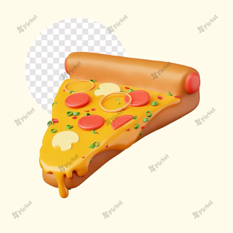 3d render illustration pizza isolated icon / پیتزا سه بعدی