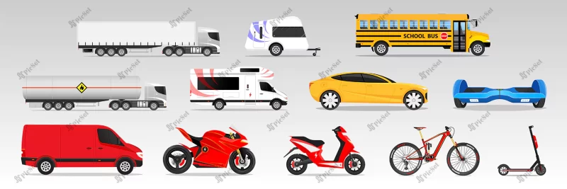 car icons collection vector illustration flat style urban city cars vehicles / آیکون های ماشین شهری، وسایل نقلیه حمل و نقل