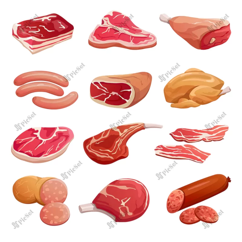 cartoon meat set / ست گوشت مرغ سوسیس