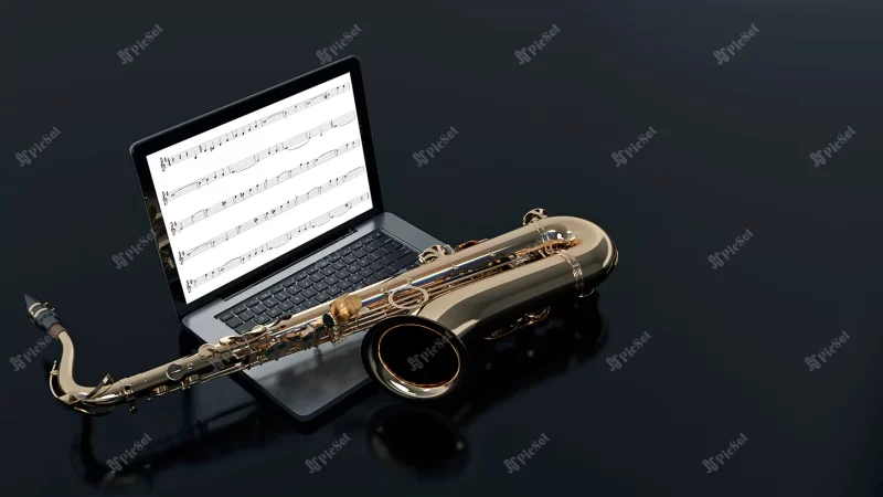 computer with saxophone / کامپیوتر با ساکسیفون