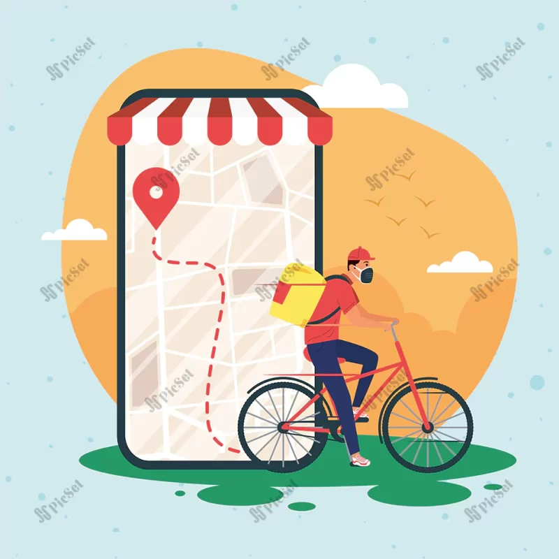 courier bicycle online delivery service / خدمات ارسال آنلاین دوچرخه پیک، تحویل سریع