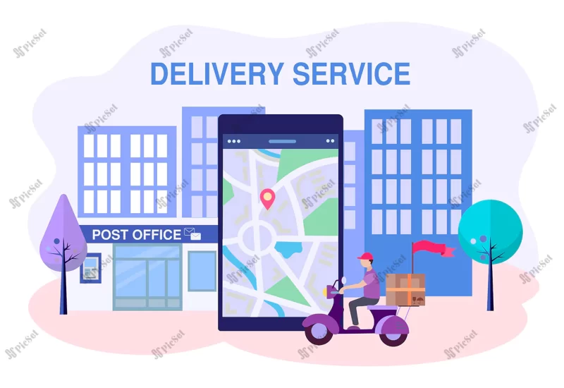 delivery service post office mobile application with geolocation dispatch delivery parcels / برنامه تلفن همراه اداره پست خدمات تحویل با بسته های تحویل ارسال موقعیت جغرافیایی