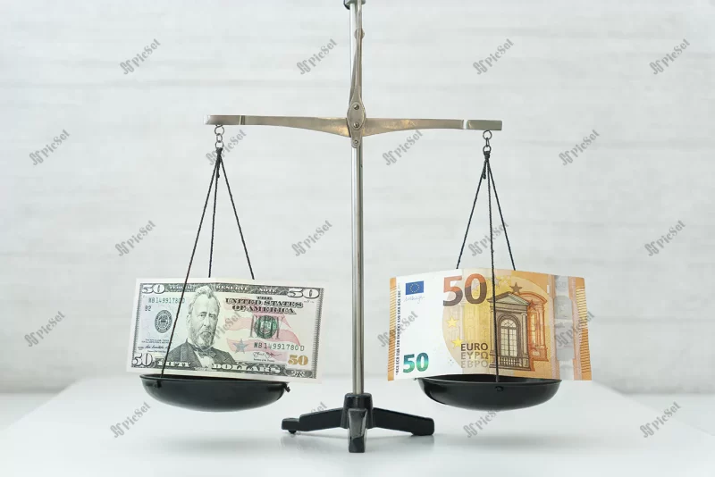 equality dollar euro concept growth dollar fall price euro parity price stock exchange / برابری دلار یورو مفهوم رشد دلار سقوط قیمت یورو برابری قیمت بورس اوراق بهادار