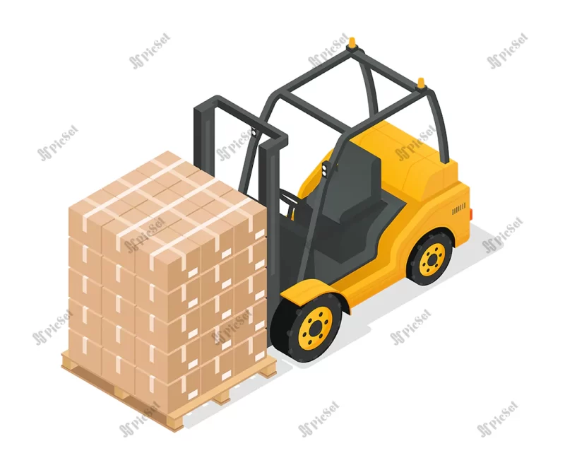 forklift truck with cargo / لیفتراک با بار، ماشین تحویل و جا به جایی محصولات