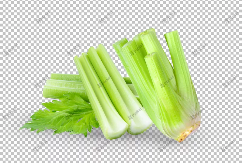 fresh celery isolated alpha layer / ساقه های کرفس تازه با برگ