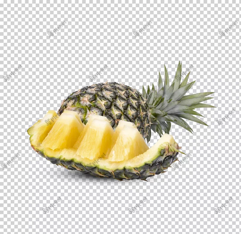 fresh pineapple isolated premium psd / تکه های آناناس تازه