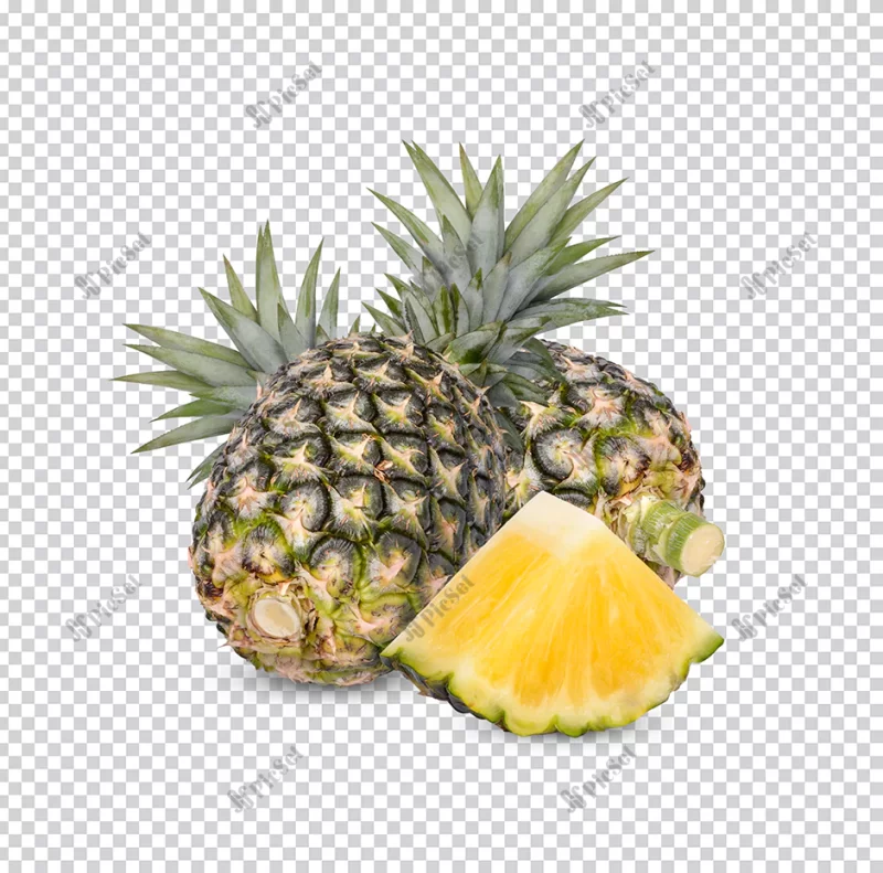 fresh pineapple isolated premium psd_328278 1691 / تکه های آناناس تازه