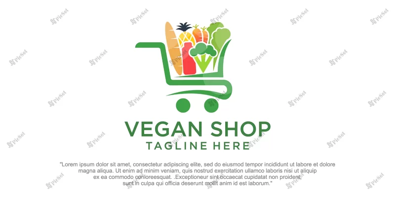 fresh vegetable fruit shop logo design premium vector / لوگوی فروشگاه میوه سبزیجات تازه