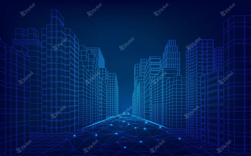 futuristic city / شهر آینده، ساختمان بلند و برج، شهر هوشمند