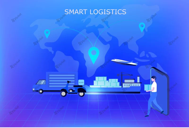 global online smart logistics business logistics shipping delivery by truck plane motorbike / سیستم جهانی آنلاین تدارکات هوشمند تدارکات تجاری تحویل حمل و نقل با موتور هواپیما کامیون