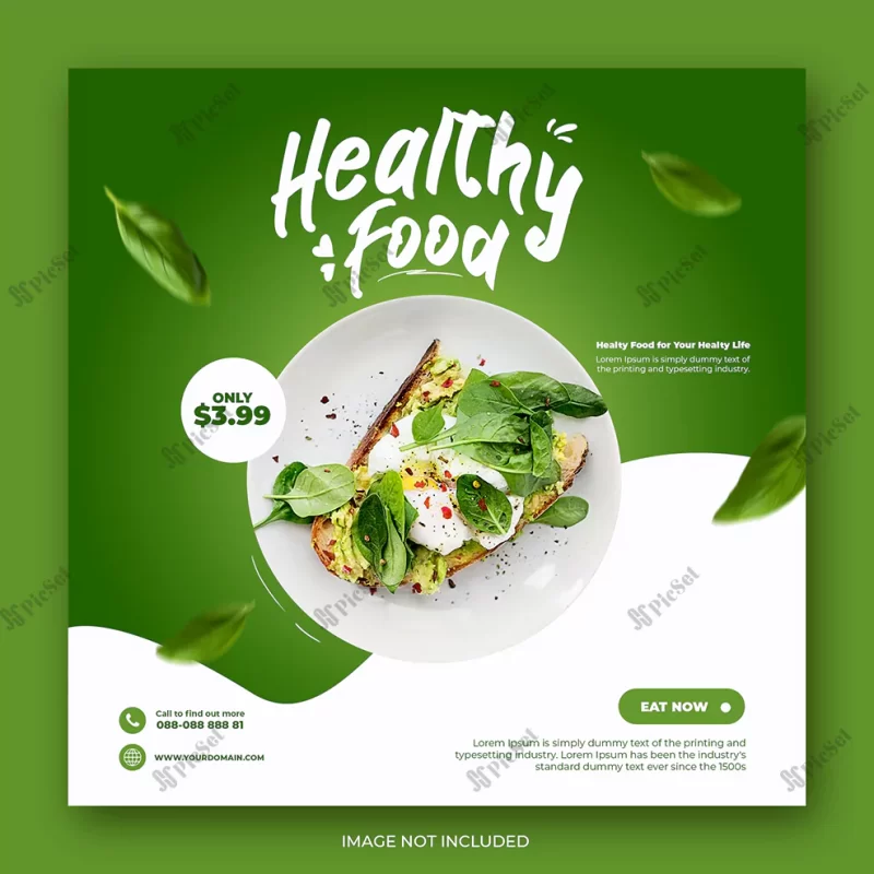 healthy food instagram post template / قالب پست اینستاگرام غذای سالم، سبزیجات رژیمی