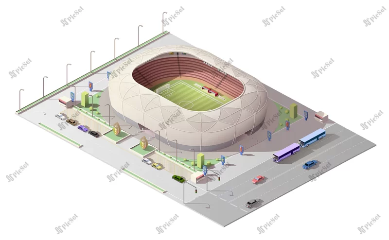 isometric sport arena with tribunes / میدان ورزشی ایزومتریک باشگاه ورزشی
