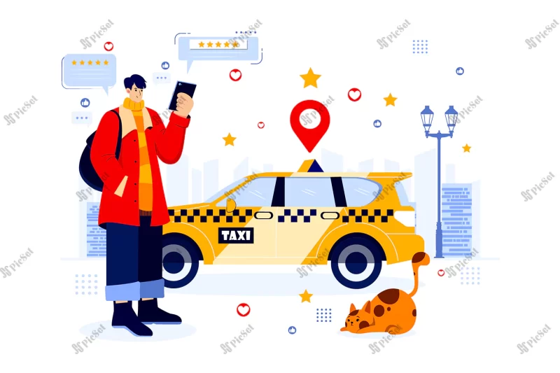 man giving feedback taxi service / خدمات آنلاین تاکسی، مسافر مسیریابی و لوکیشن