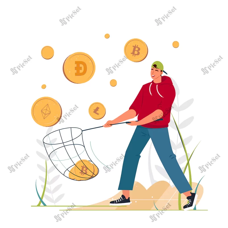 man mining cryptocurrencies coins exchange rates mining farms finance blockchain / مرد صیاد ارزهای دیجیتال سکه بیت کوین استخراج بلاک چین