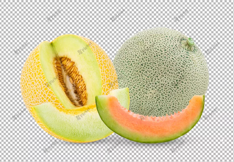 melon isolated alpha layer / میوه خربزه طالبی گرمک