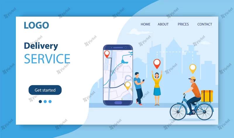 online delivery service concept / لندینگ پیج خدمات تحویل آنلاین