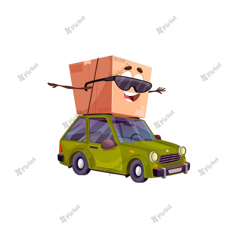 package delivery cartoon cardboard box car / تحویل بسته کارتونی جعبه مقوایی با ماشین