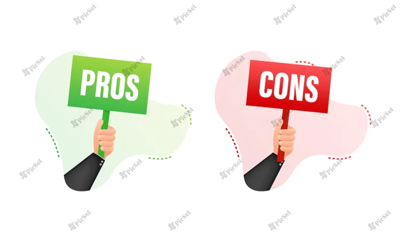 pros cons comparison make decision optimal solutions correct wrong vector stock illustration / انتخاب مزایا معایب مقایسه تصمیم گیری راه حل های بهینه