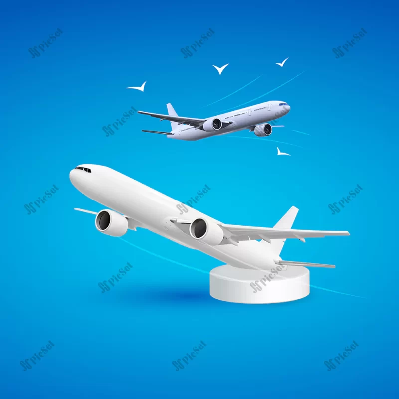 realistic aircraft passenger plane sky flying aeroplane airplane do planes transport landing / هواپیمای مسافربری در آسمان مفهوم پرواز، خدمات تحویل کالا و مسافر