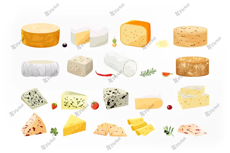 set different types cheese / ست انواع پنیر