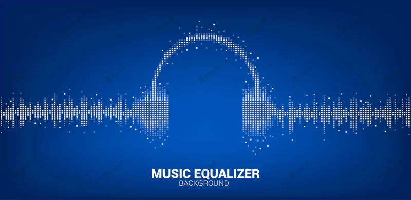 sound wave music equalizer background / پس زمینه اکولایزر موسیقی موج صدا و هدفون