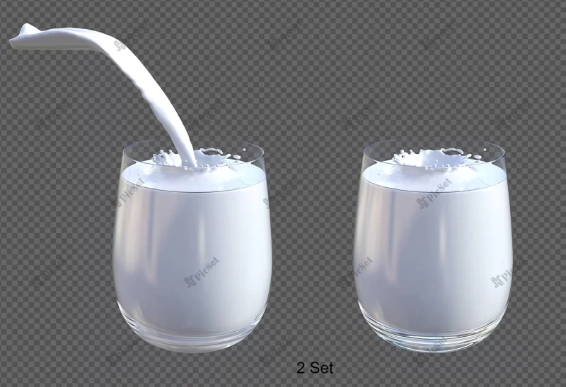 splash milk glass isolated 3d render / سه بعدی لیوان شیشه ای شیر