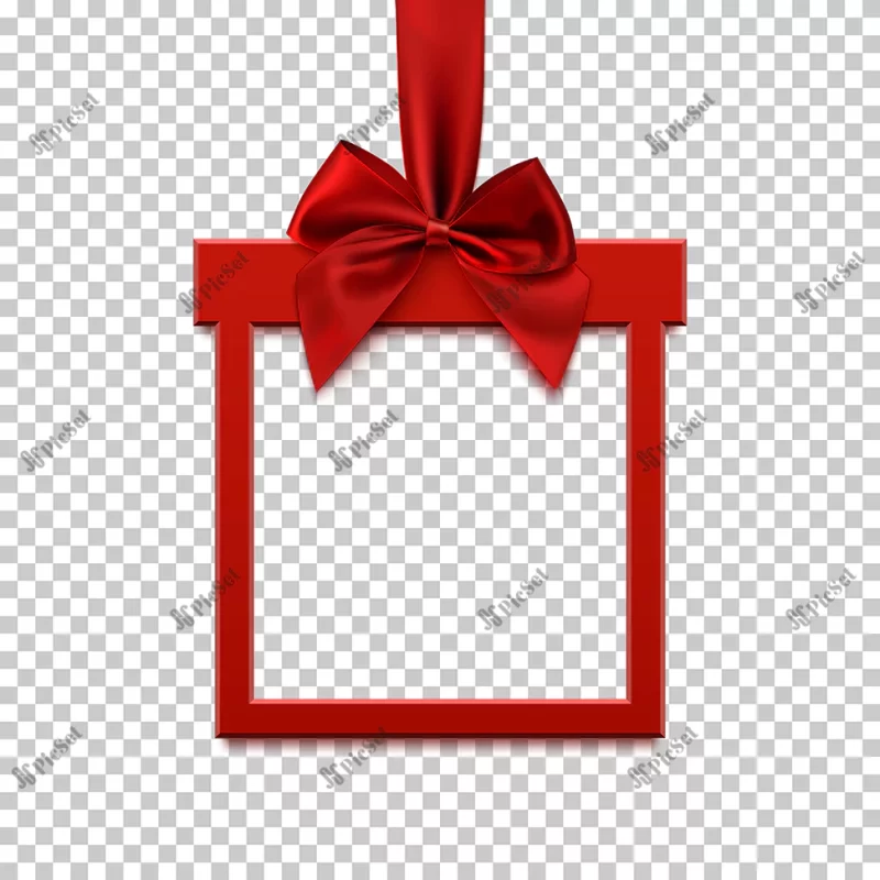 square frame form gift with red ribbon bow / هدیه مربع با پاپیون ربان قرمز