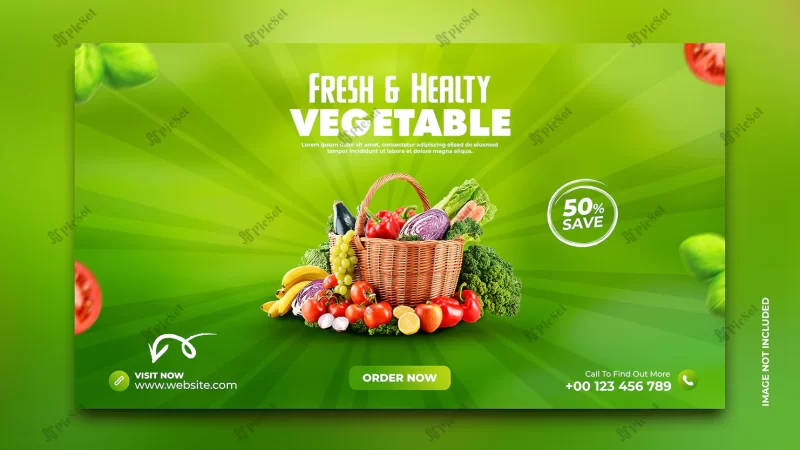 vegetable grocery delivery promotion web banner instagram social media post template / قالب پست شبکه اجتماعی اینستاگرام بنر تبلیغاتی تحویل خواربار سبزیجات و میوه