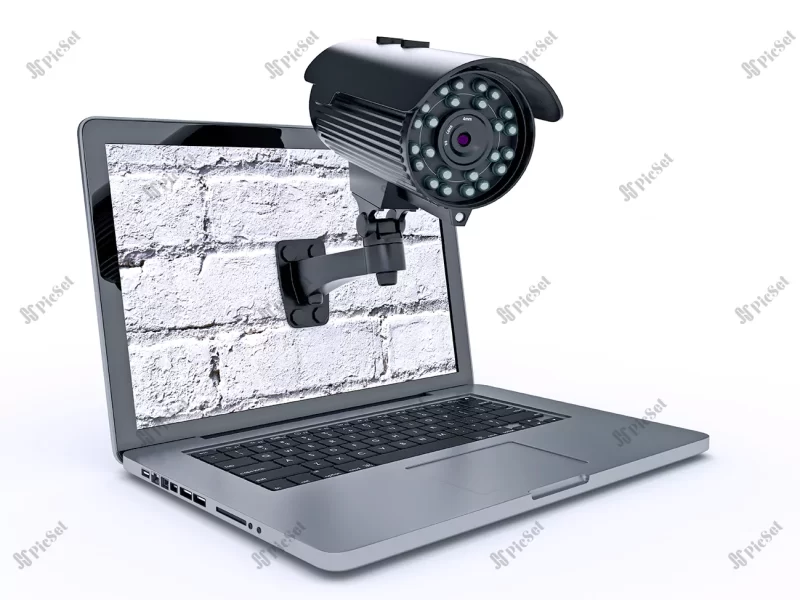video surveillance camera laptop / لپ تاپ با دوربین نظارت تصویری