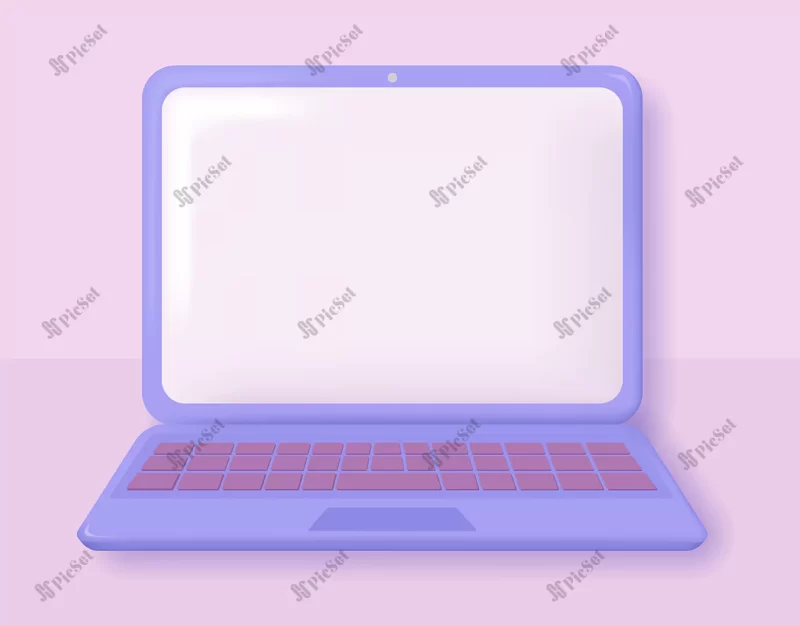 3d laptop vector illustration 3d style laptop / وکتور لپ تاپ سه بعدی