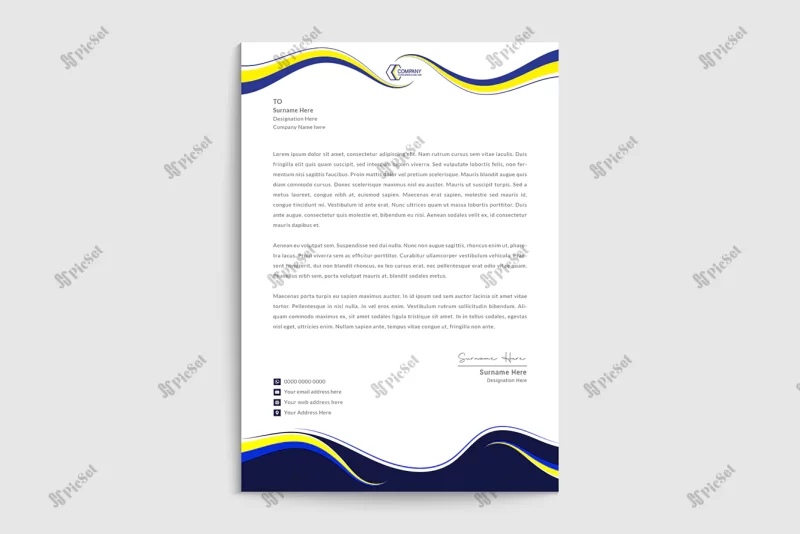 abstract letterhead template design your business / قالب سربرگ شرکتی مدرن