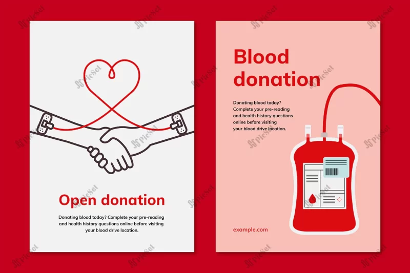 blood donation campaign template psd ad poster minimal style dual set_53876 142788 01 / پوستر کمپین اهداء خون