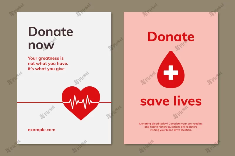 blood donation campaign template psd ad poster minimal style dual set_53876 145996 01 / پوستر کمپین اهداء خون