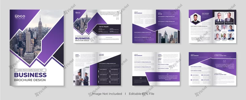business brochure template with minimalist company leaflet design agency / قالب بروشور کسب و کار شرکت طراحی مینیمالیست