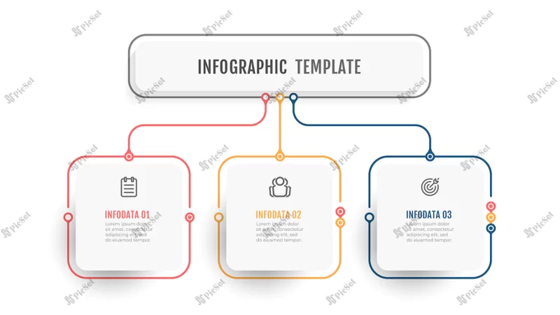 business infographic template thin line design label with icon 3 options steps processes / طراحی خط نازک الگوی اینفوگرافیک کسب و کار با سه مرحله