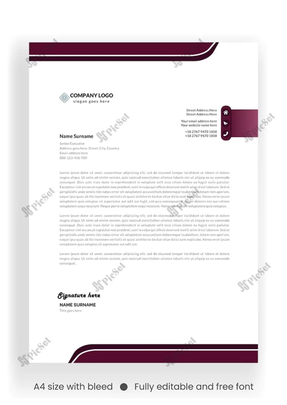 business letterhead template with modern design_628095 51 / قالب سربرگ تجاری با طراحی مدرن