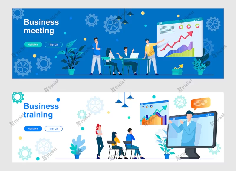business meeting landing page set / مجموعه صفحه فرود لندینگ پیج آموزشی جلسه آنلاین ملاقات تجاری