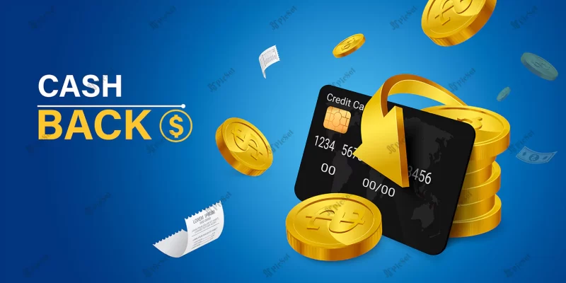 cash back money saving vector concept with dollar coins wallet arrows credit card / صرفه جویی در پول نقد با کارت اعتباری کیف پول سکه های دلاری جا به جایی پول آنلاین