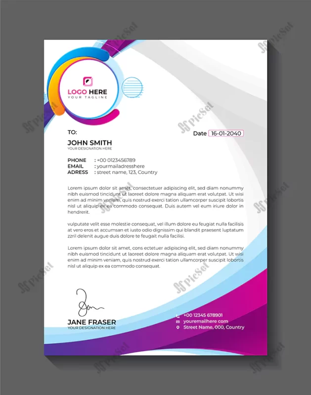corporate professional brand letterhead abstract document template / قالب سربرگ برند حرفه ای شرکتی