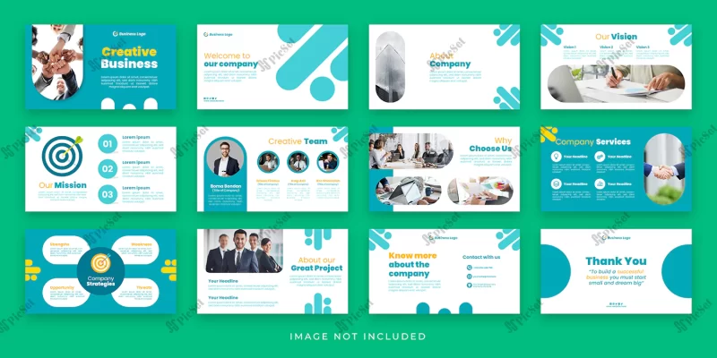 creative business presentation slide template design set_92715 453 / مجموعه طراحی قالب اسلاید ارائه پاورپوینت کسب و کار خلاقانه