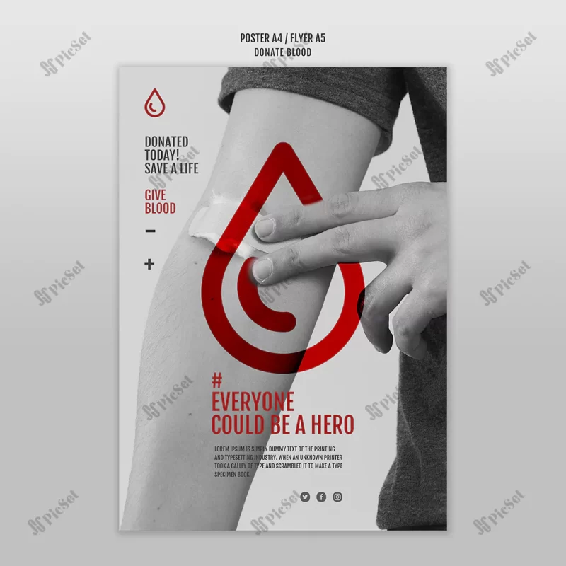 donate blood concept flyer template / پوستر اهدا خون
