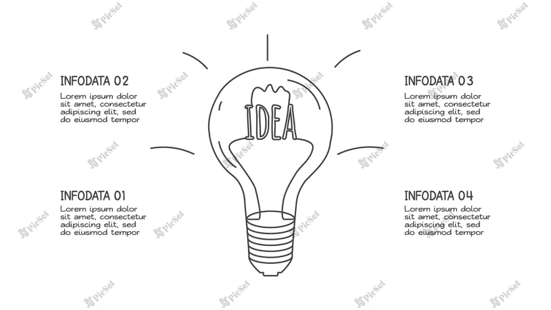 doodle infographic elements with 4 options vector business template presentation / اینفوگرافیک ایده تجاری