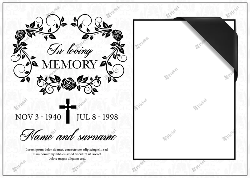 funeral card vintage condolence frame / کارت تدفین کارت تسلیت قاب تسلیت